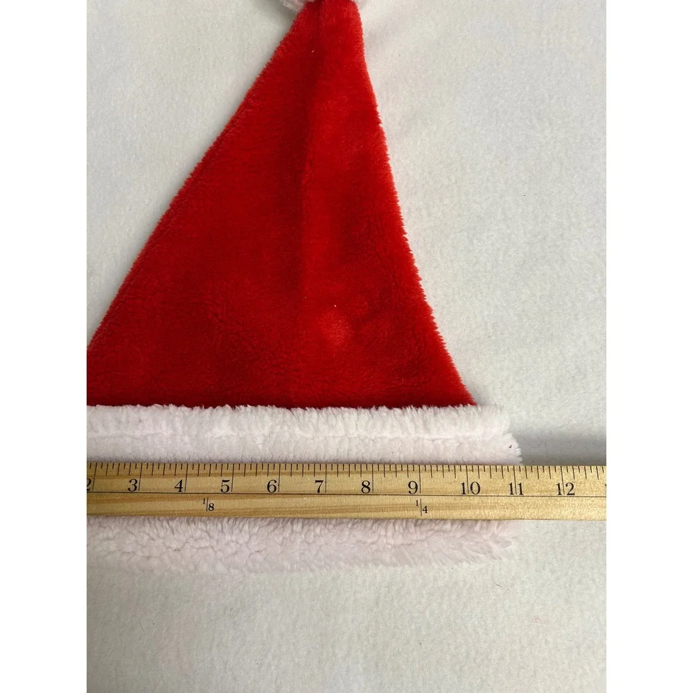 Christmas Holiday Enchanted Forest Unisex OS Red White Plush Faux Fur Santa Hat